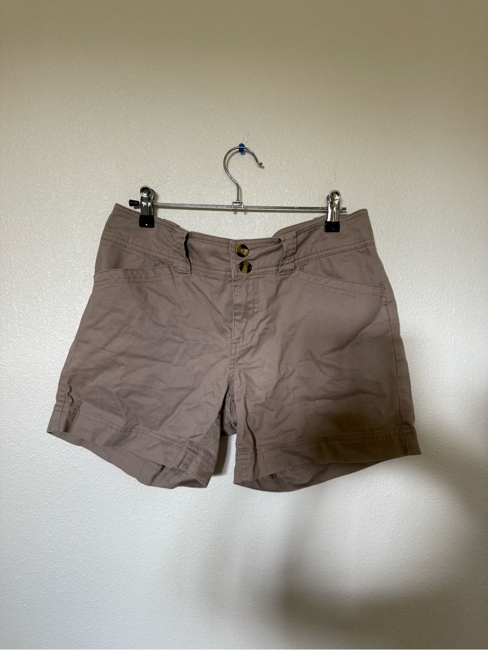 Crazy 8 Taupe Flat-Front Cotton Shorts